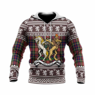 Christie Clan Tartan Crest Christmas Knitted Hoodie Coat of Arms Funny Style