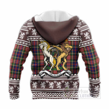Christie Clan Tartan Crest Christmas Knitted Hoodie Coat of Arms Funny Style