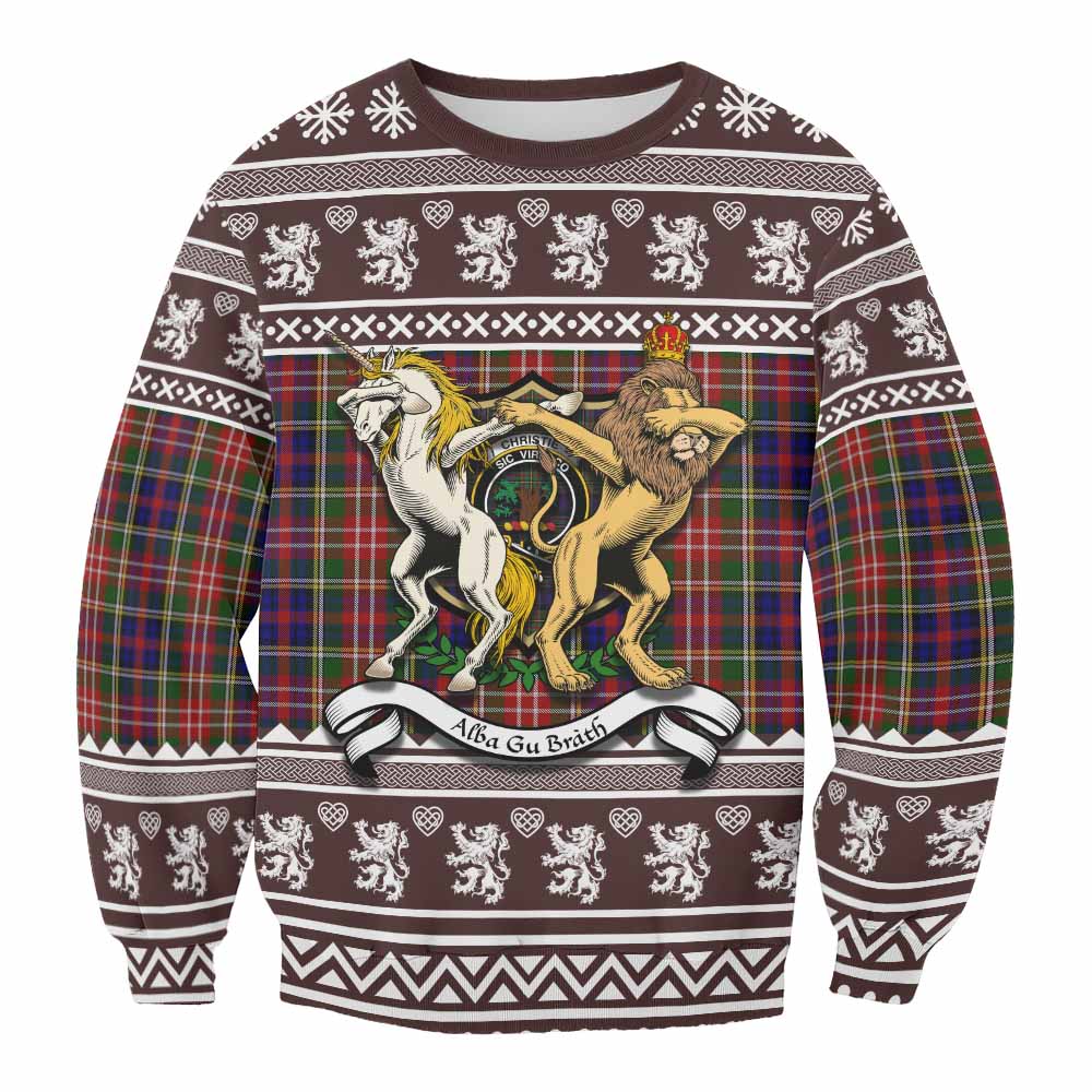 Christie Clan Tartan Crest Christmas Sweatshirt Coat of Arms Funny Style - Tartan Vibes Clothing