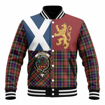 Christie Crest Tartan Baseball Jacket with Lion Rampant Saltire Style