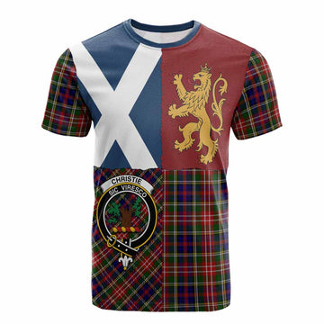 Christie Crest Tartan Cotton T-shirt with Lion Rampant Saltire Style