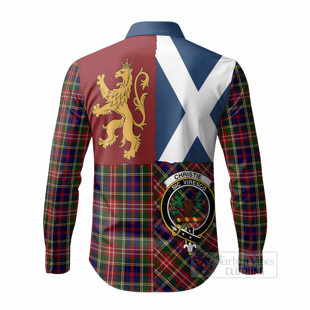 Christie Crest Tartan Long Sleeve Button Shirts with Lion Rampant Saltire Style