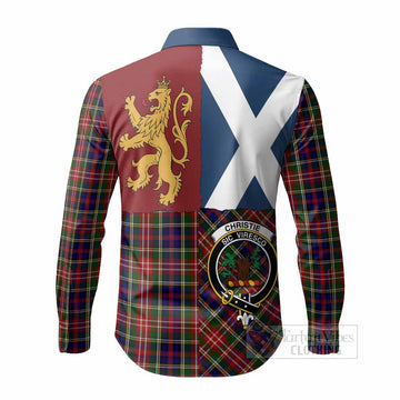 Christie Crest Tartan Long Sleeve Button Shirts with Lion Rampant Saltire Style