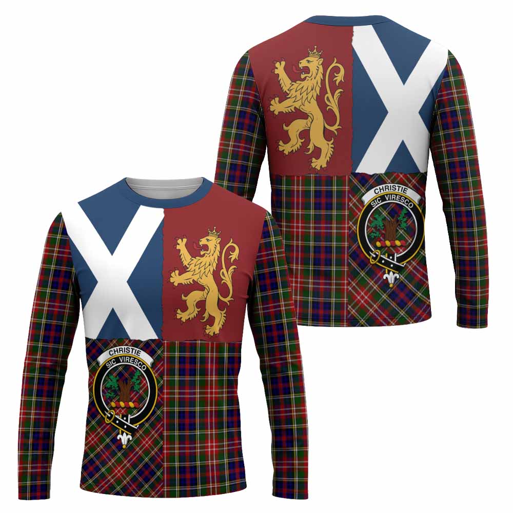 Christie Crest Tartan Long Sleeve T-Shirt with Lion Rampant Saltire Style