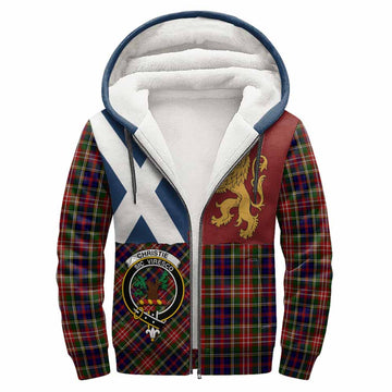 Christie Crest Tartan Sherpa Hoodie with Lion Rampant Saltire Style