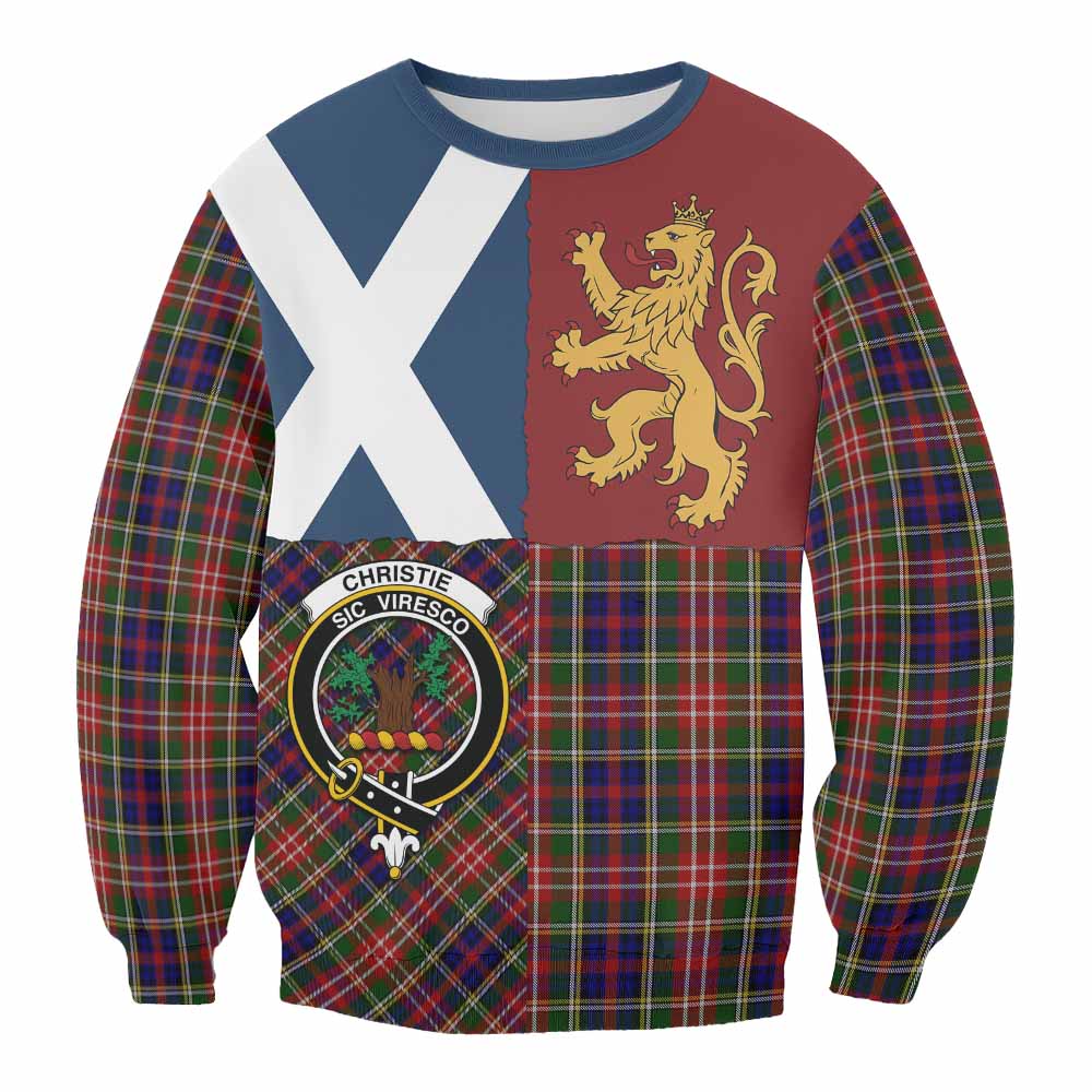 Christie Crest Tartan Sweatshirt with Lion Rampant Saltire Style