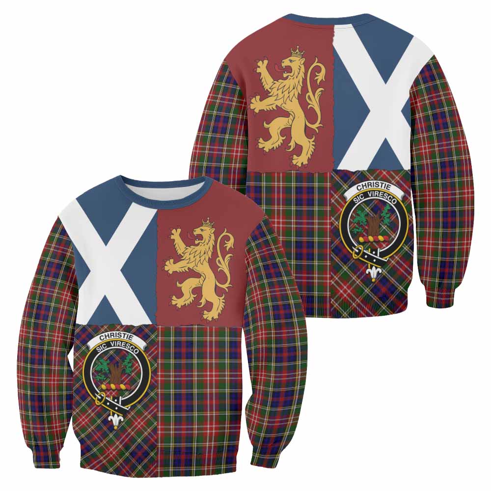 Christie Crest Tartan Sweatshirt with Lion Rampant Saltire Style