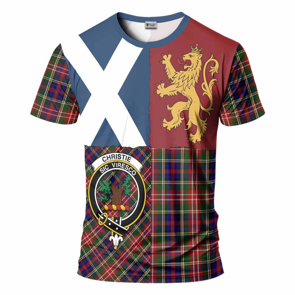 Christie Crest Tartan T-Shirt with Lion Rampant Saltire Style