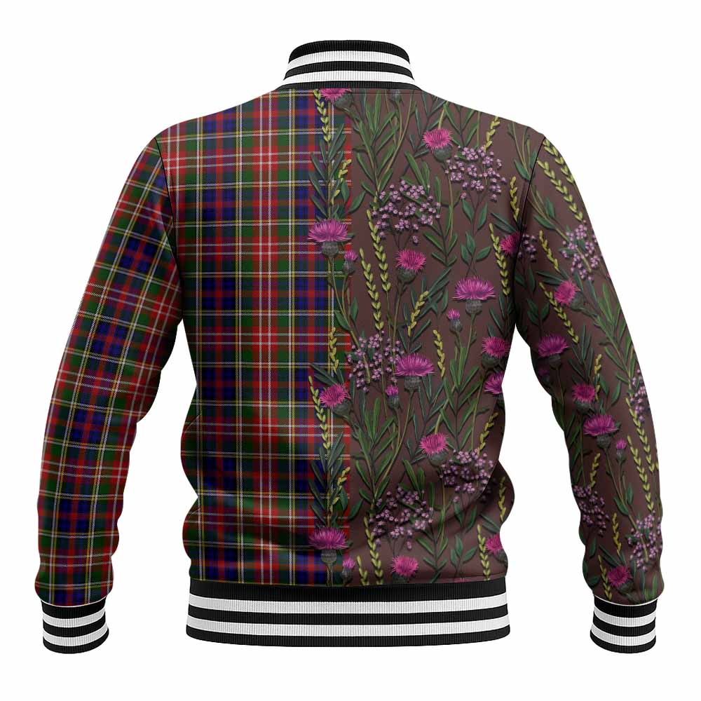 Christie Family Crest Tartan Baseball Jacket Scottish Thistle Flower Pattern Half Style - Tartan Vibes Clothing