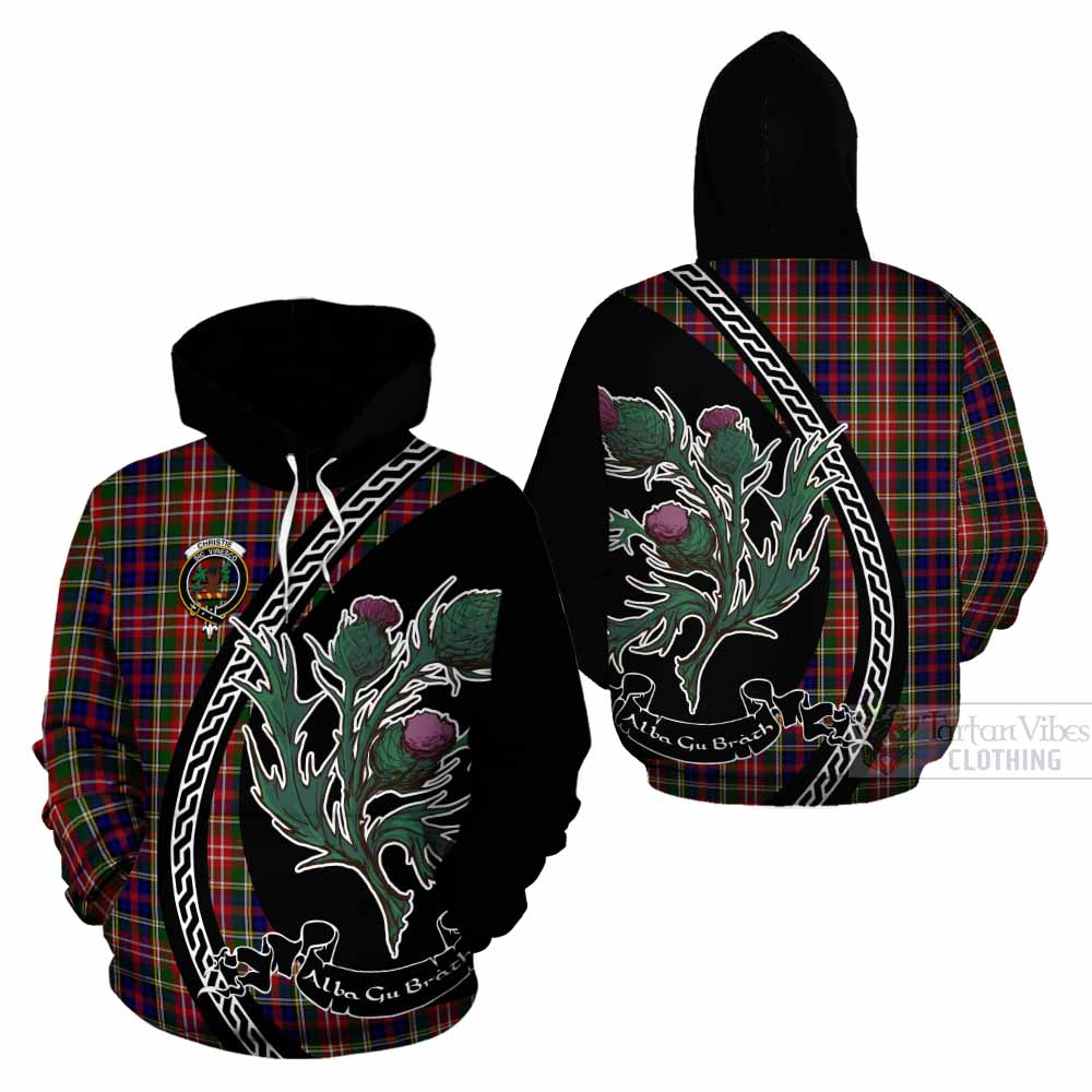 Christie Family Crest Tartan Cotton Hoodie Alba Thistle Inspired - Tartan Vibes Clothing