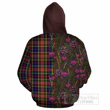 Christie Family Crest Tartan Cotton Hoodie Scottish Thistle Flower Pattern Half Style