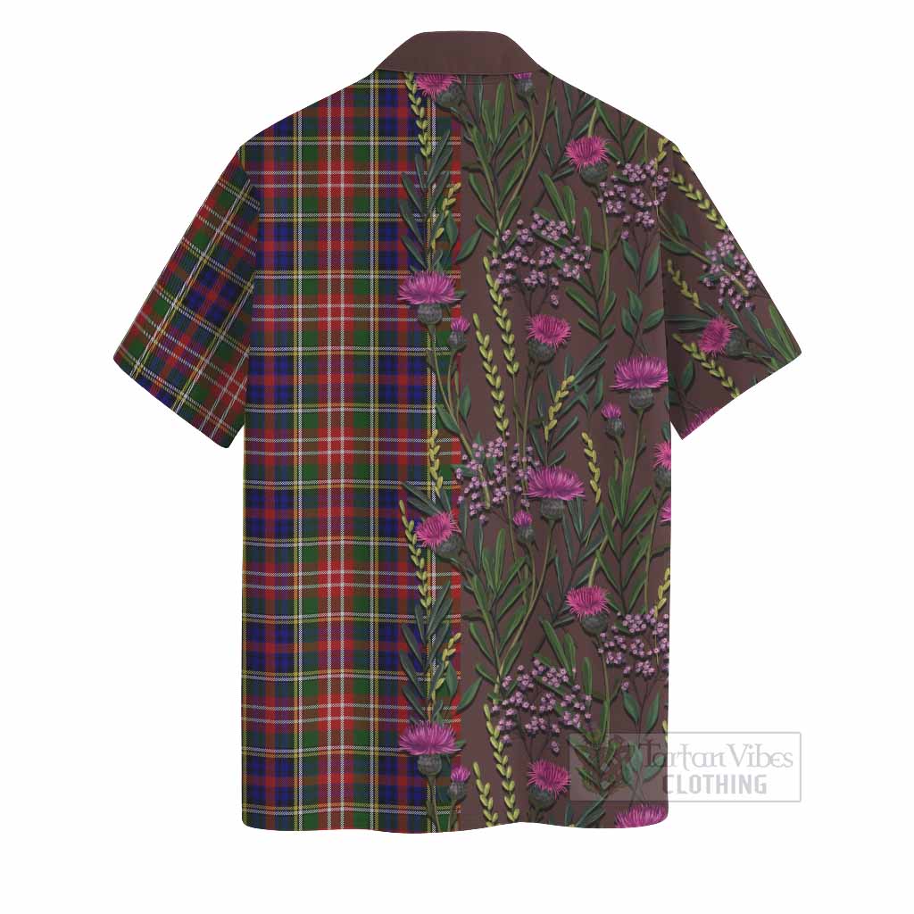 Christie Family Crest Tartan Hawaiian Shirt Scottish Thistle Flower Pattern Half Style - Tartan Vibes Clothing