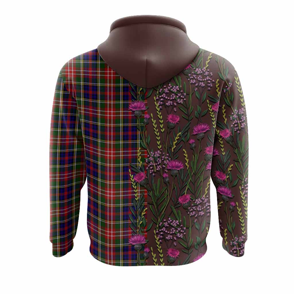 Christie Family Crest Tartan Hoodie Scottish Thistle Flower Pattern Half Style - Tartan Vibes Clothing