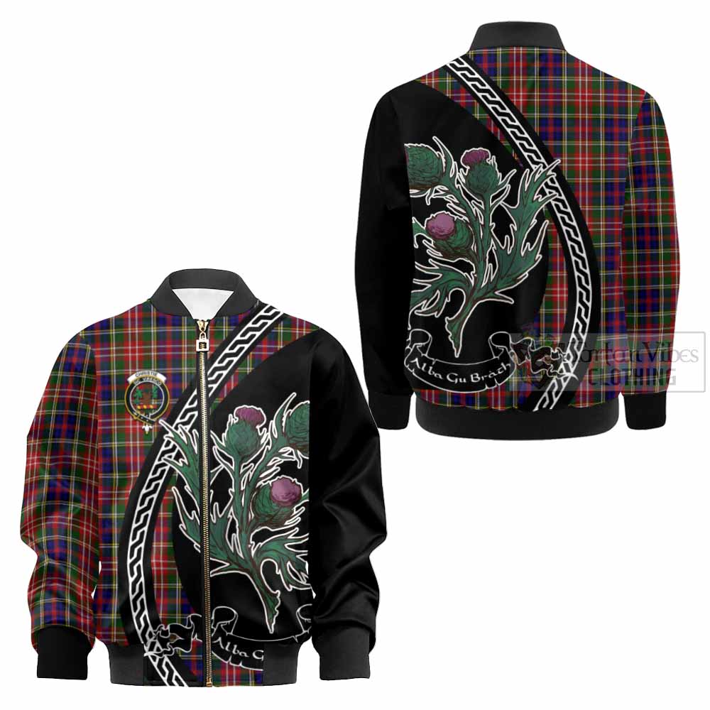 Christie Family Crest Tartan Kid Bomber Jacket Alba Thistle Inspired - Tartan Vibes Clothing