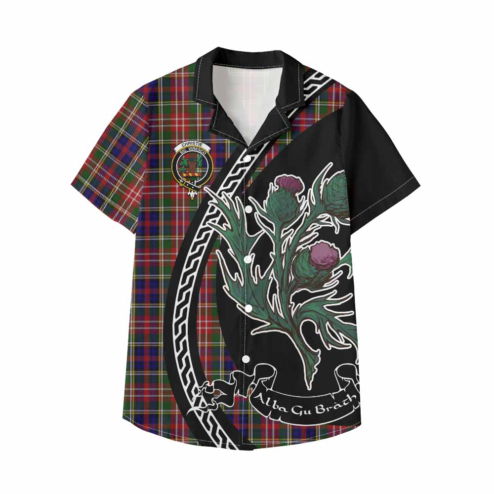 Christie Family Crest Tartan Kid Hawaiian Shirt Alba Thistle Inspired - Tartan Vibes Clothing