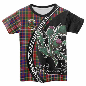 Christie Family Crest Tartan Kid T-shirt Alba Thistle Inspired - Tartan Vibes Clothing