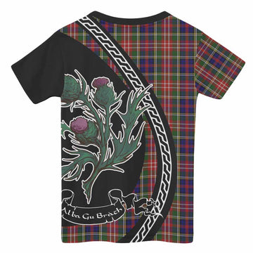 Christie Family Crest Tartan Kid T-shirt Alba Thistle Inspired - Tartan Vibes Clothing