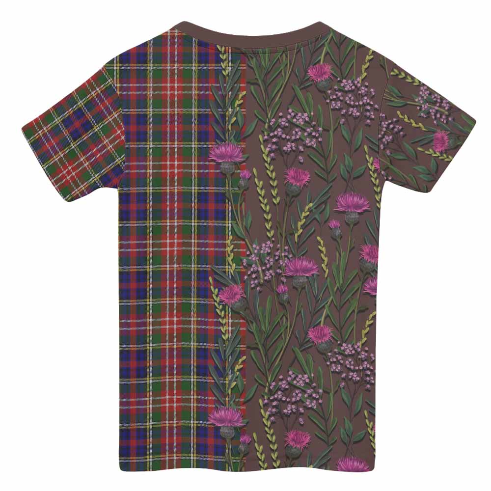 Christie Family Crest Tartan Kid T-shirt Scottish Thistle Flower Pattern Half Style - Tartan Vibes Clothing