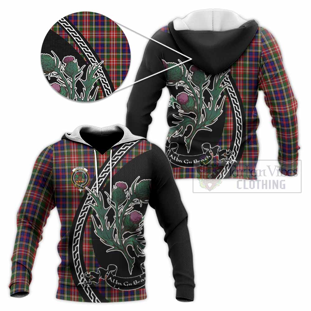 Christie Family Crest Tartan Knitted Hoodie Alba Thistle Inspired - Tartan Vibes Clothing