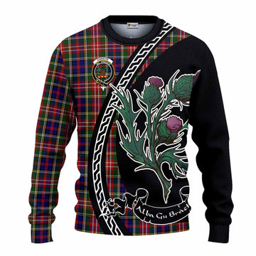 Christie Family Crest Tartan Knitted Sweater Alba Thistle Inspired