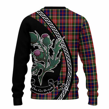 Christie Family Crest Tartan Knitted Sweater Alba Thistle Inspired
