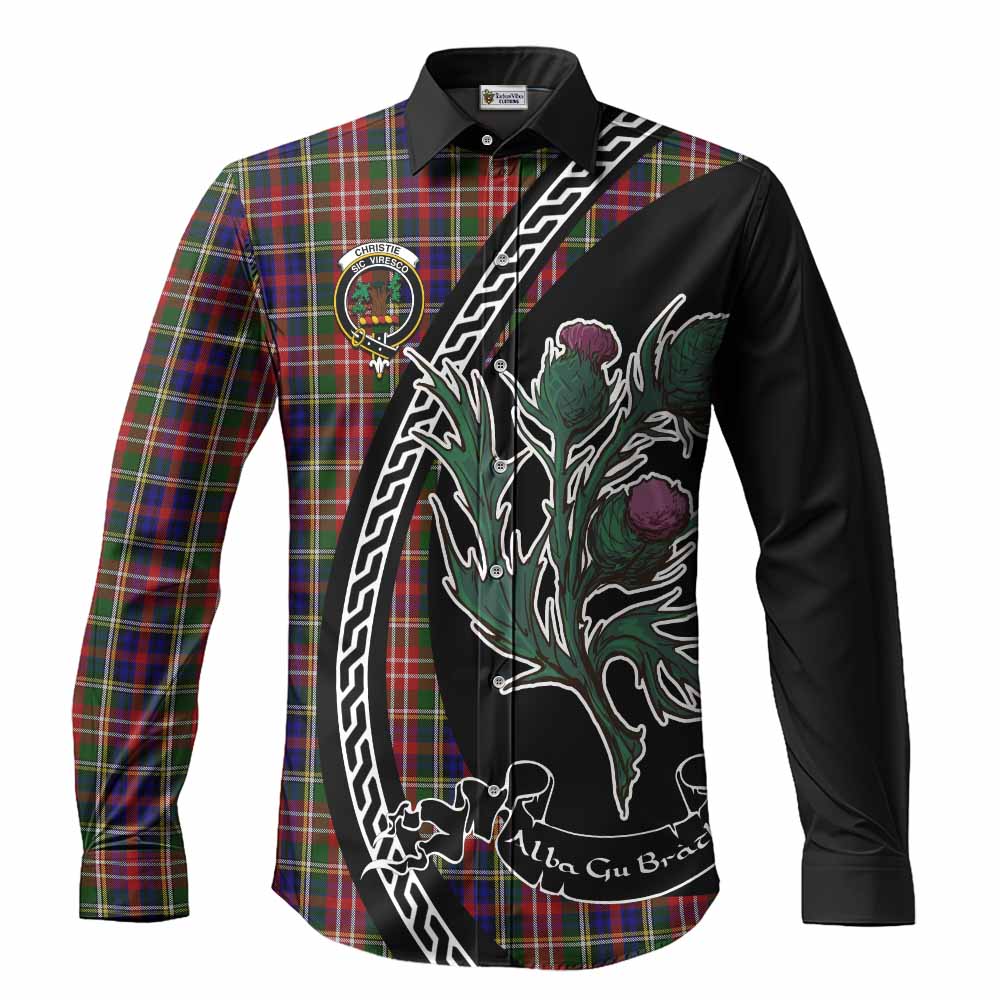 Christie Family Crest Tartan Long Sleeve Button Shirts Alba Thistle Inspired - Tartan Vibes Clothing