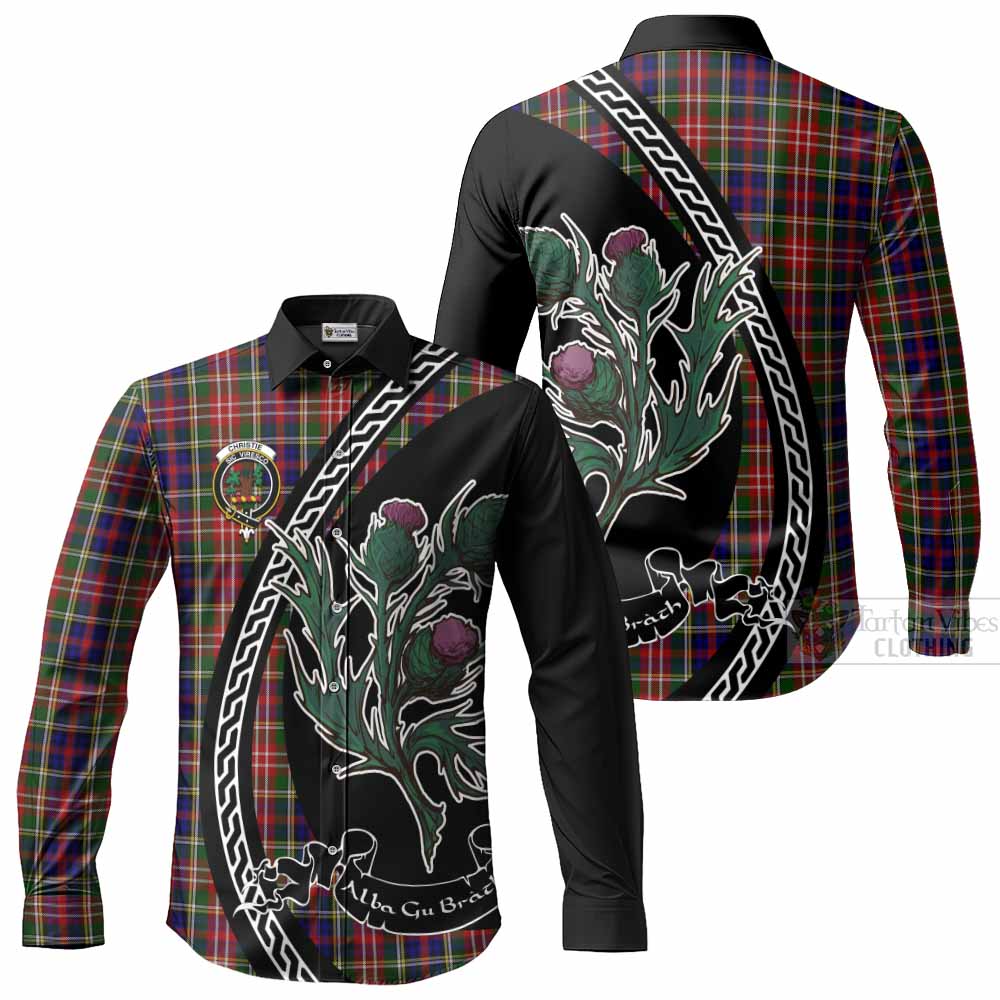 Christie Family Crest Tartan Long Sleeve Button Shirts Alba Thistle Inspired - Tartan Vibes Clothing