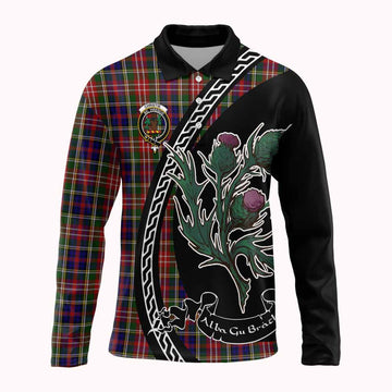 Christie Family Crest Tartan Long Sleeve Polo Shirt Alba Thistle Inspired - Tartan Vibes Clothing