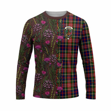 Christie Family Crest Tartan Long Sleeve T-Shirt Scottish Thistle Flower Pattern Half Style - Tartan Vibes Clothing