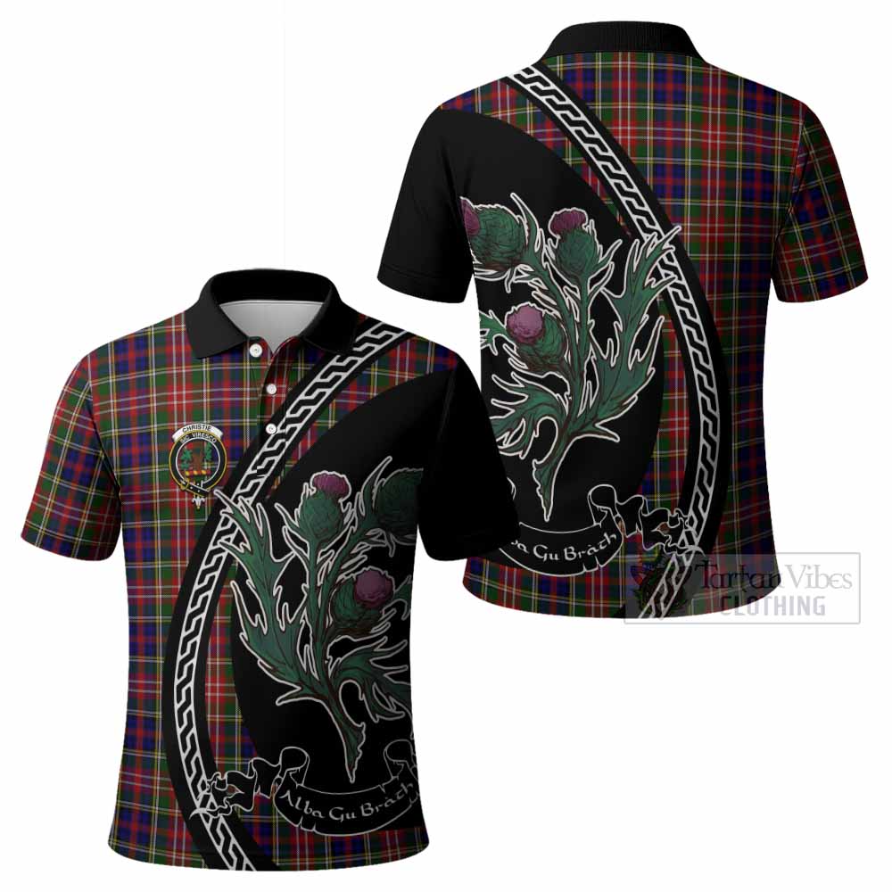 Christie Family Crest Tartan Polo Shirt Alba Thistle Inspired - Tartan Vibes Clothing