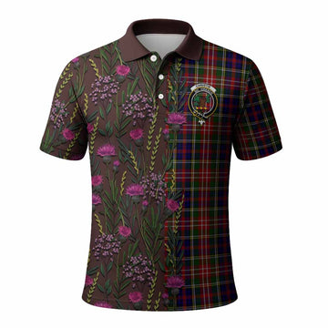 Christie Family Crest Tartan Polo Shirt Scottish Thistle Flower Pattern Half Style