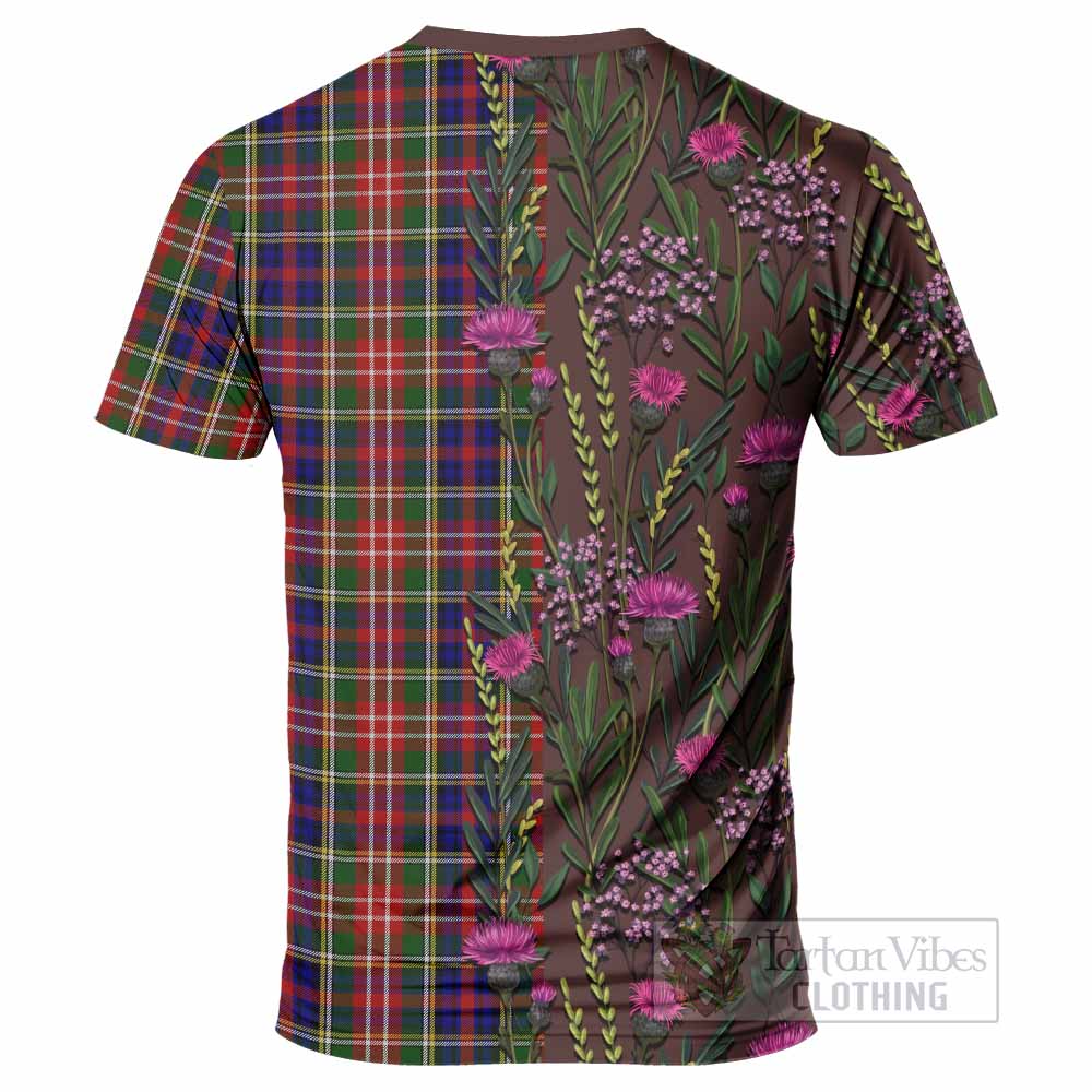 Christie Family Crest Tartan T-Shirt Scottish Thistle Flower Pattern Half Style - Tartan Vibes Clothing