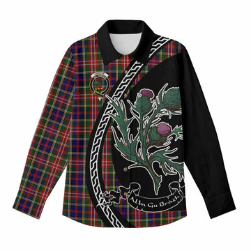 Christie Family Crest Tartan Women Casual Shirt Alba Thistle Inspired