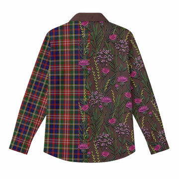 Christie Family Crest Tartan Women Casual Shirt Scottish Thistle Flower Pattern Half Style