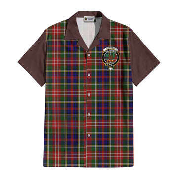 Christie Tartan Accent Cotton Hawaiian Shirt with Family Crest