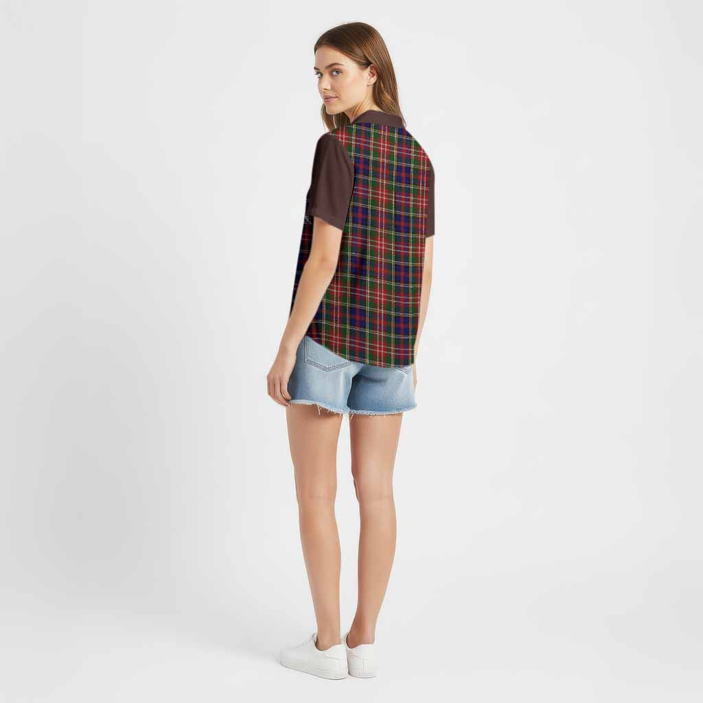 Christie Tartan Accent Cotton Hawaiian Shirt with Family Crest