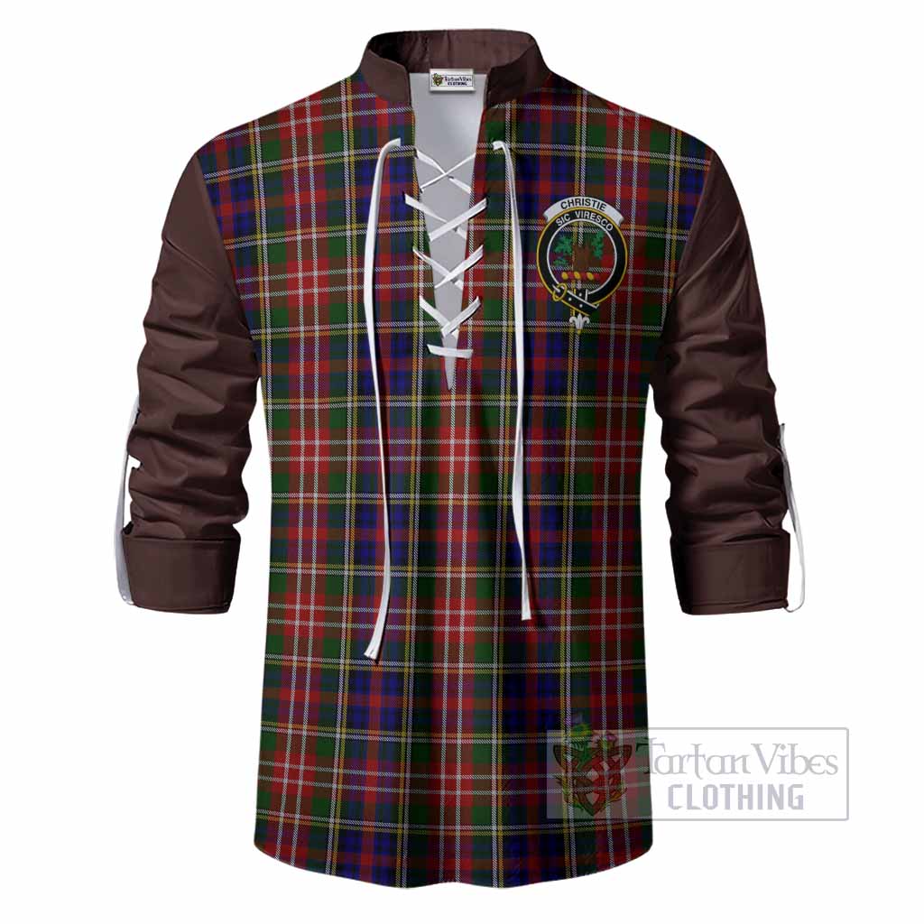 Christie Tartan Accent Ghillie Shirt with Family Crest