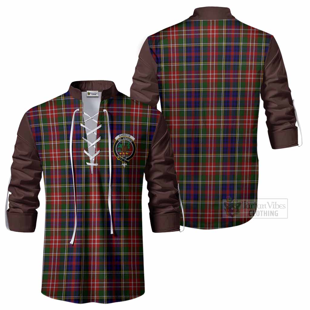 Christie Tartan Accent Ghillie Shirt with Family Crest
