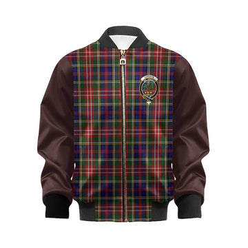 Christie Tartan Accent Kid Bomber Jacket with Family Crest