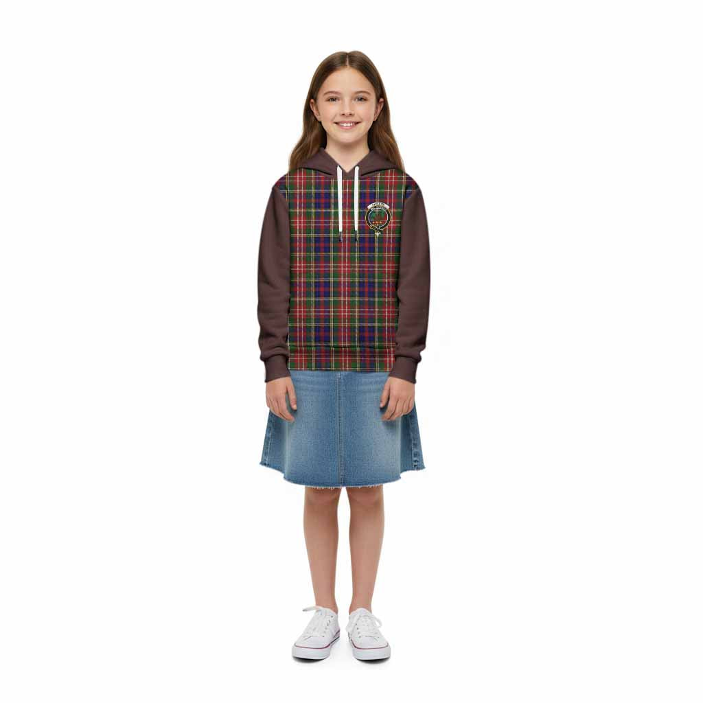 Christie Tartan Accent Kid Hoodie with Family Crest