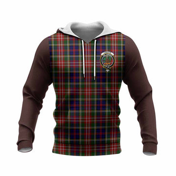 Christie Tartan Accent Knitted Hoodie with Family Crest