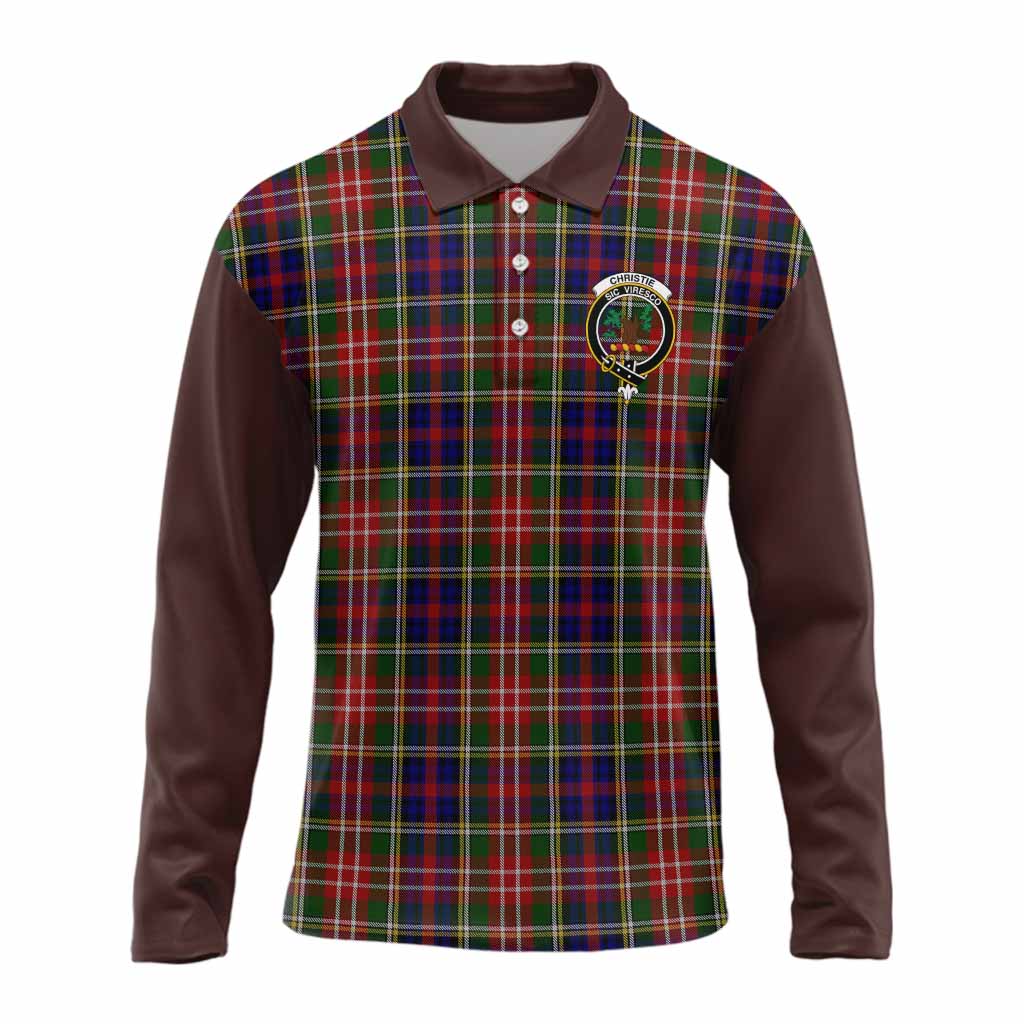 Christie Tartan Accent Long Sleeve Polo Shirt with Family Crest