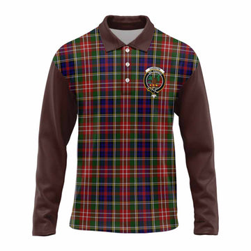 Christie Tartan Accent Long Sleeve Polo Shirt with Family Crest