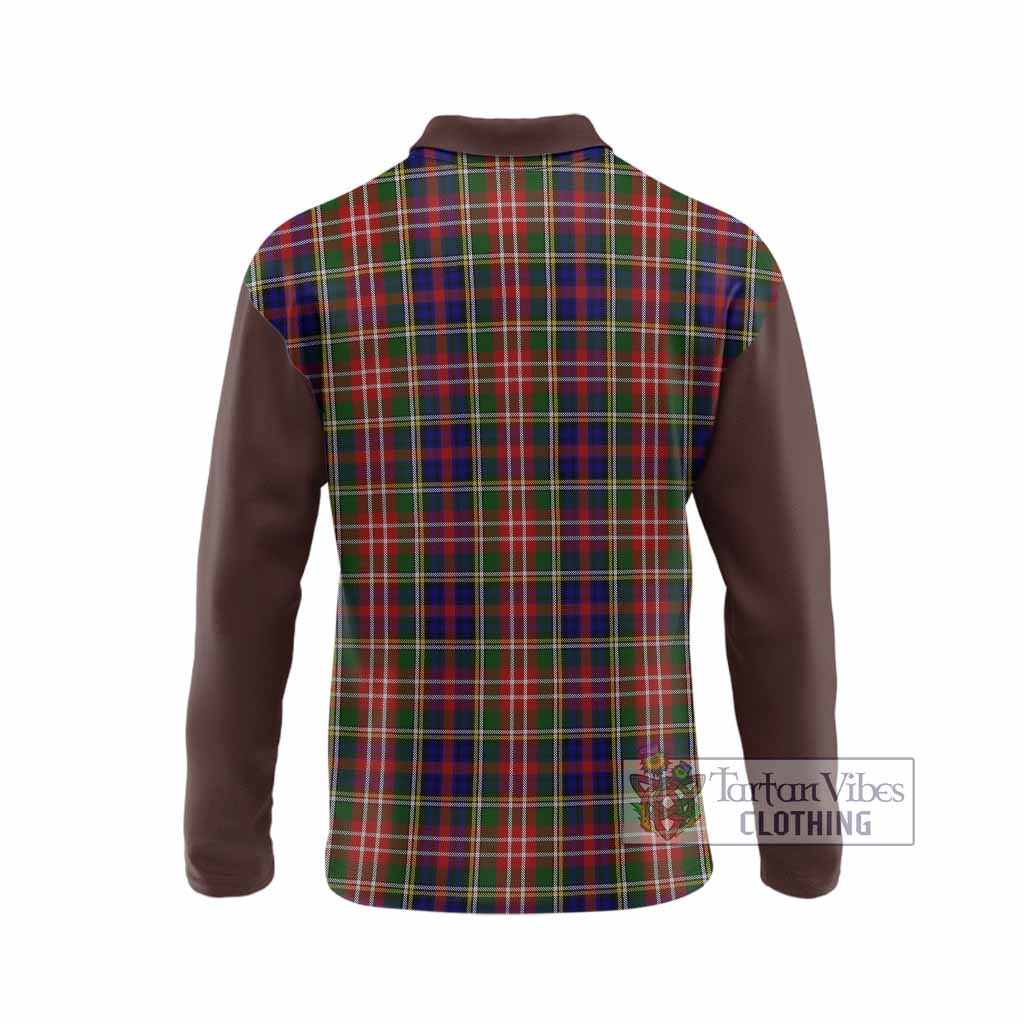 Christie Tartan Accent Long Sleeve Polo Shirt with Family Crest
