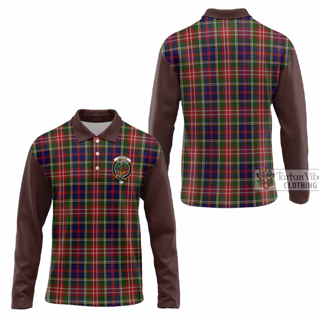 Christie Tartan Accent Long Sleeve Polo Shirt with Family Crest