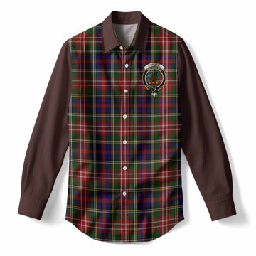 Christie Tartan Accent Women Casual Shirt with Family Crest