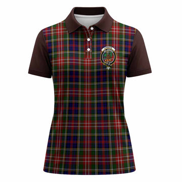 Christie Tartan Accent Women Polo Shirt with Family Crest