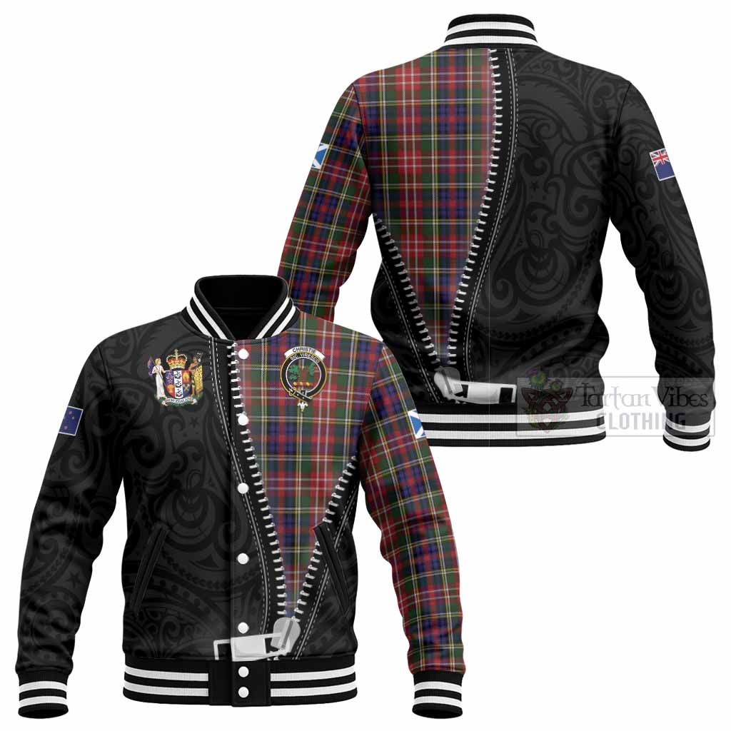 Christie Tartan Baseball Jacket New Zealand Pattern Unique Zipper Stylized