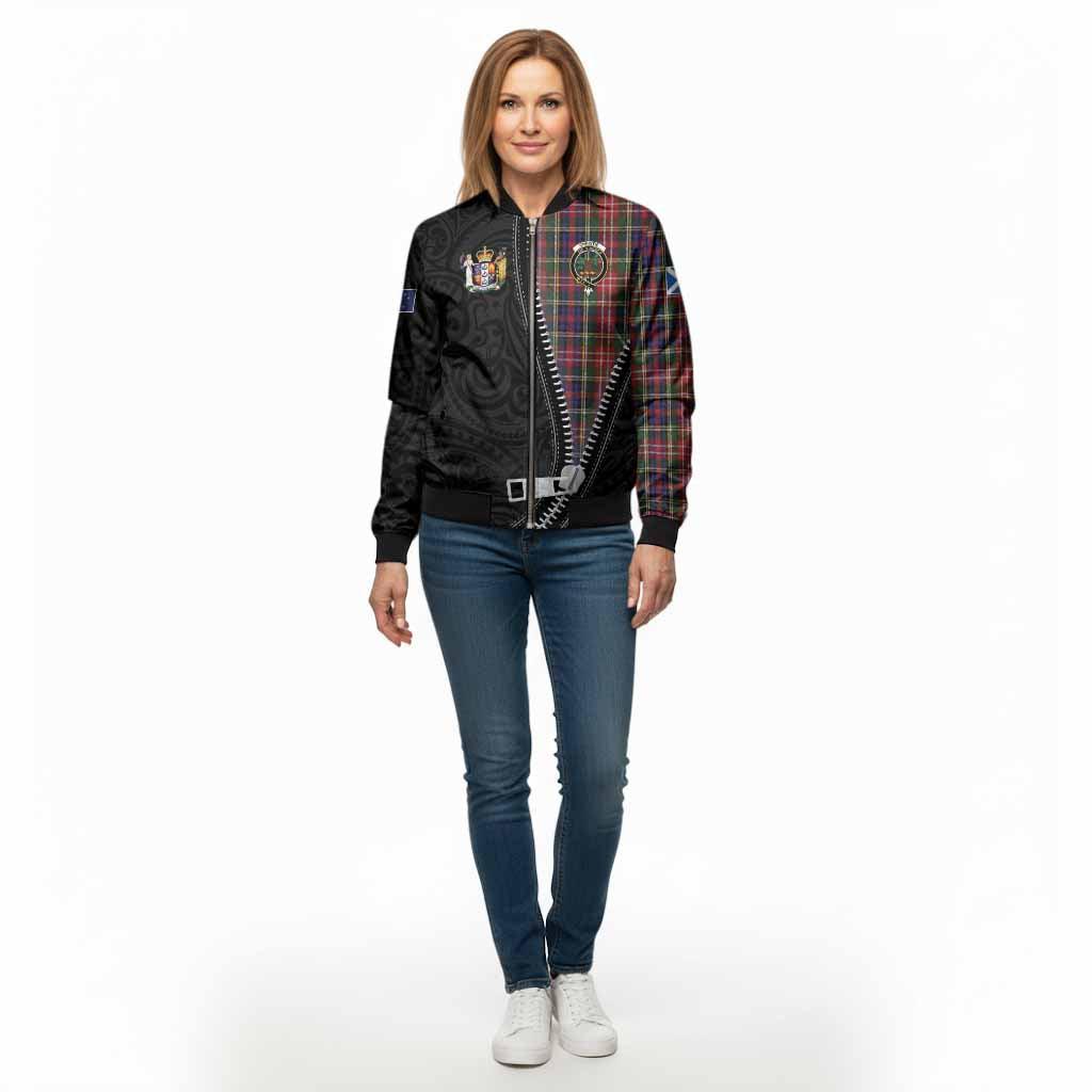 Christie Tartan Bomber Jacket New Zealand Pattern Unique Zipper Stylized