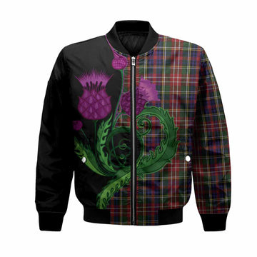 Christie Tartan Bomber Jacket Traditional Scottish Thistle